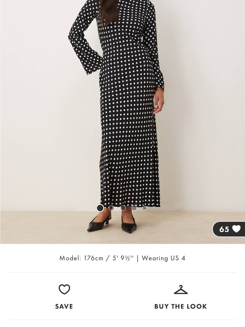 ASOS Design Crew Neck Maxi Dress in Black Spot
